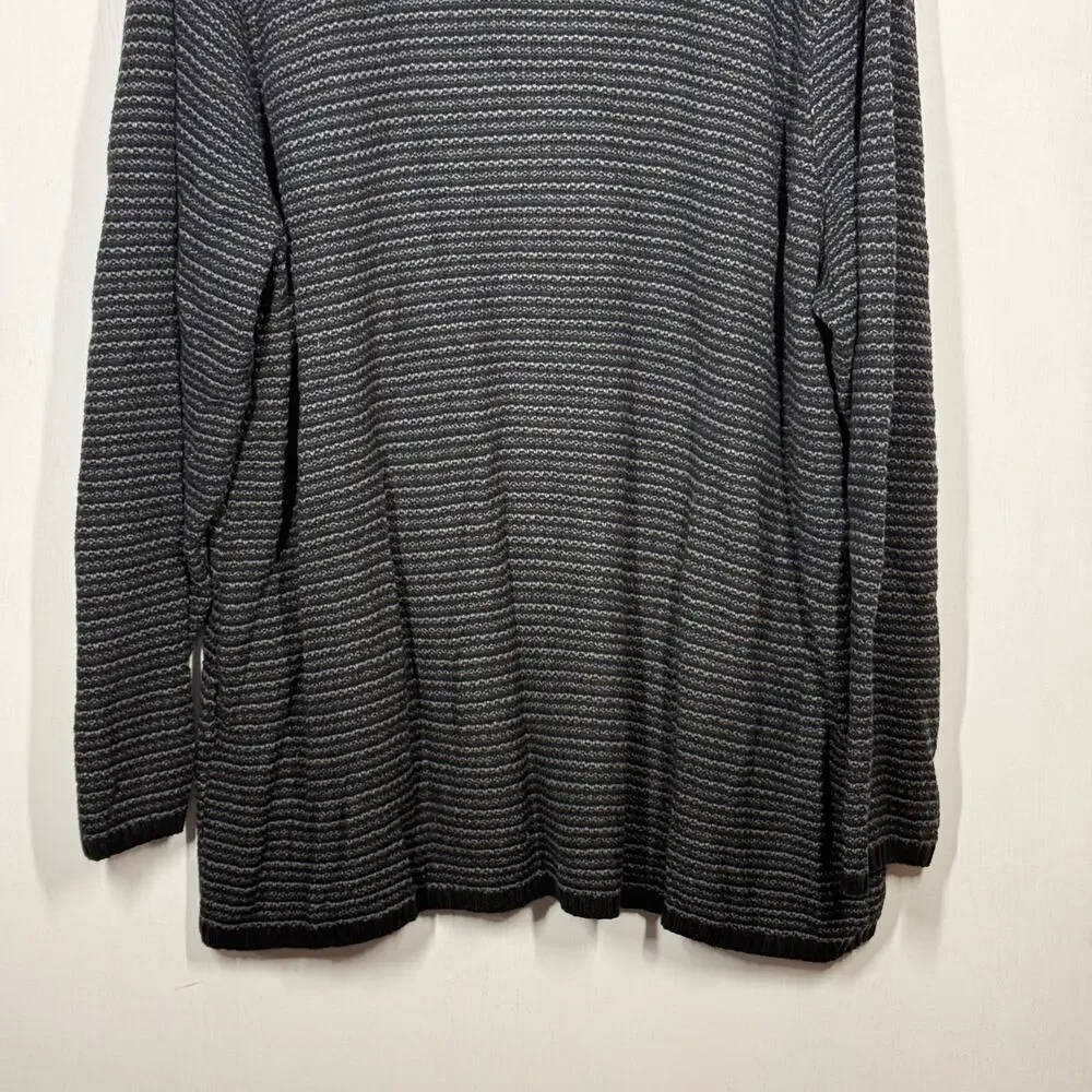 Karen‎ Scott Cardigan Sweater NWT Womens Size 3X Black Textured Full Zip Pockets